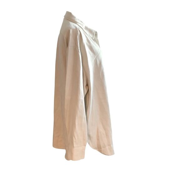 Banana Republic Factory Vegan Suede Button Up Shirt Women's Stone Ivory XL New - Picture 7 of 13